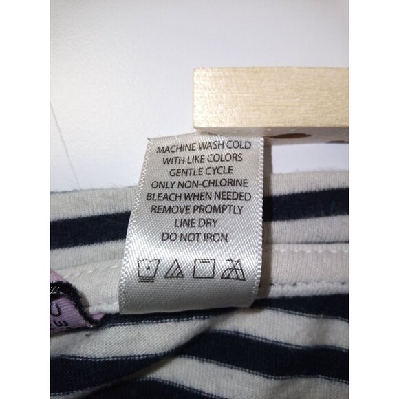 Mom's the Word Blue White Striped Maternity Top Size Small - Picture 8 of 8